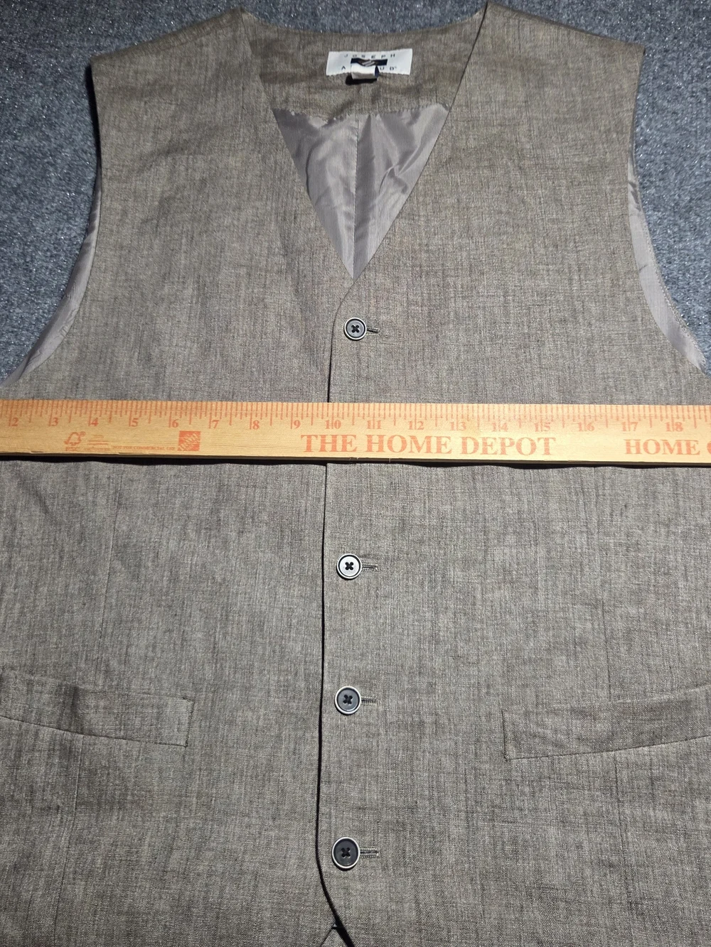 Joseph Abboud Mens XL Linen Suit Vest Leomaster Italian Fabric Brown